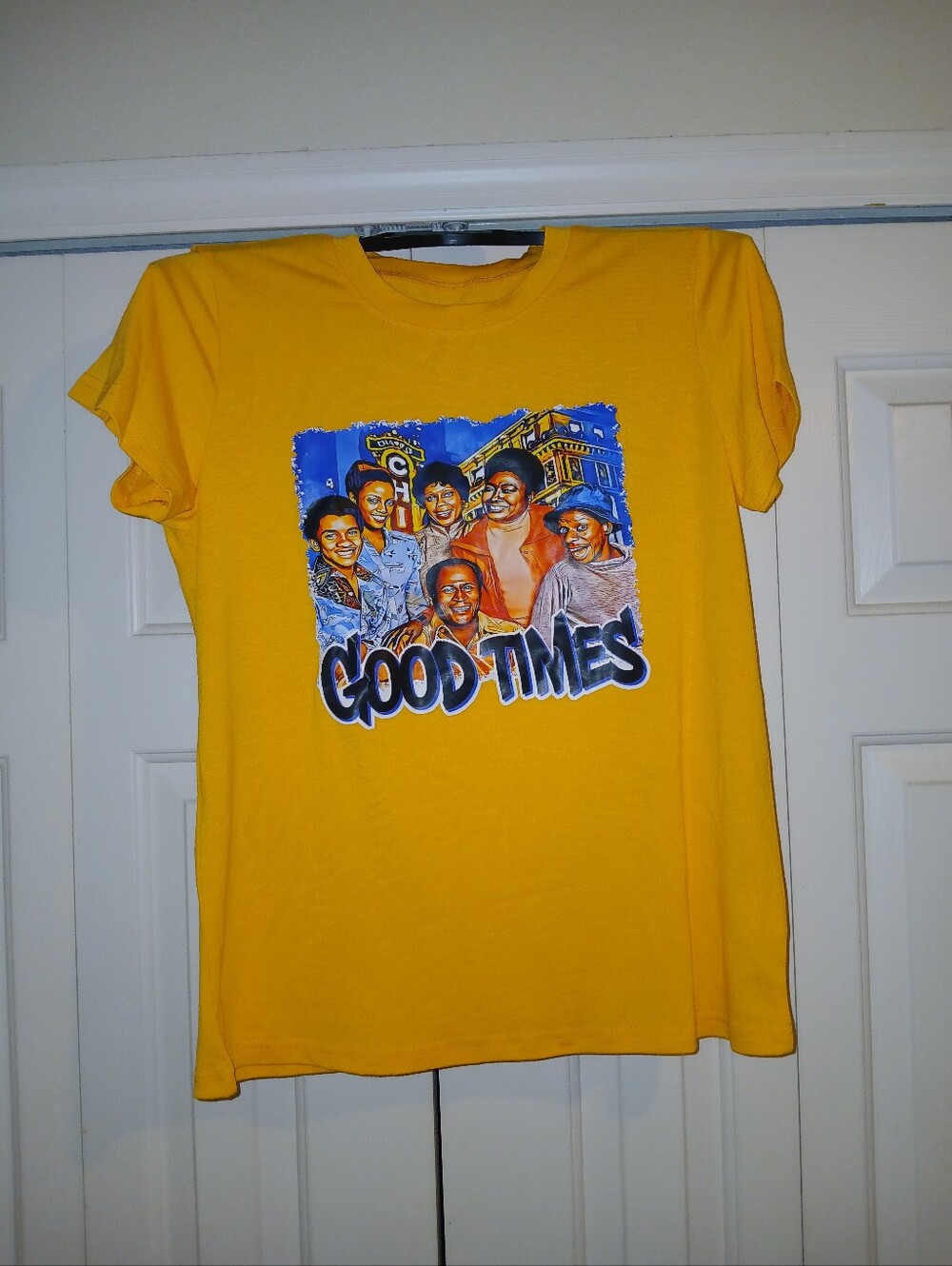 Vintage Style Good Times Graphic T-Shirt - Yellow-Orange